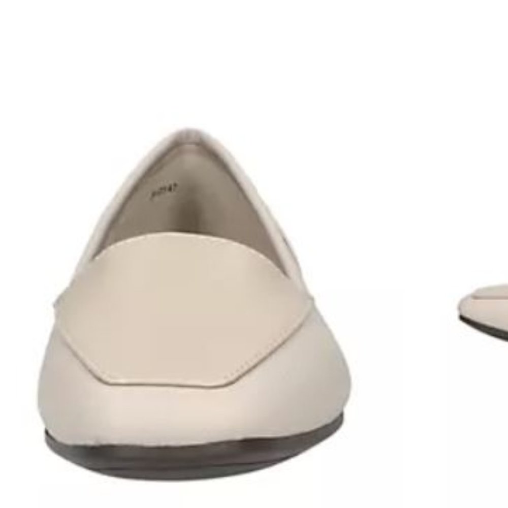 Easy Street Oatmeal Linen Print Flat Shoe